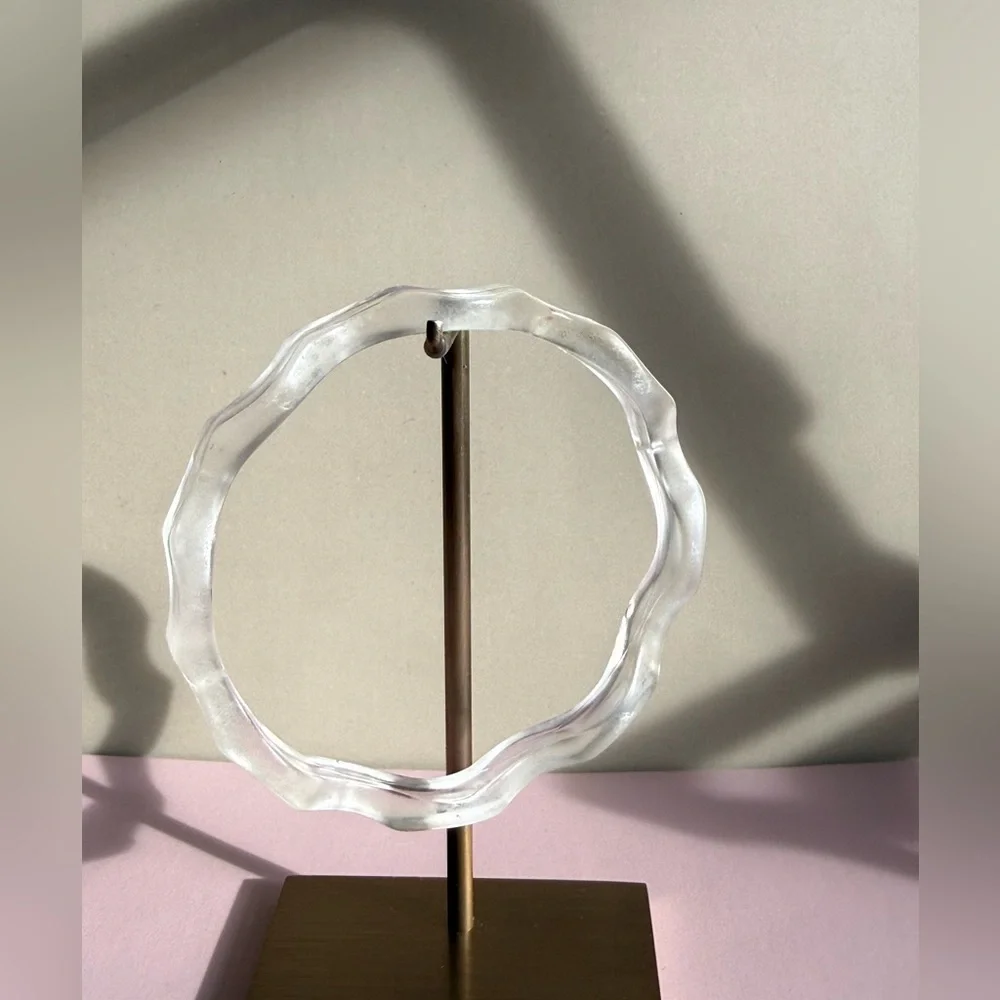 Clear Sculptural Resin Bangle Bracelet